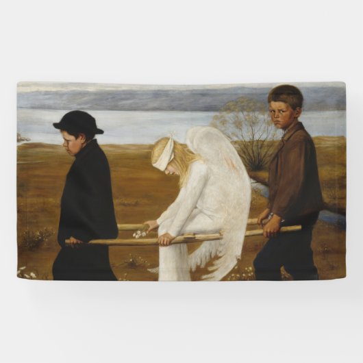 Der verwundete Engel (von Hugo Simberg) Banner (Horizontal)