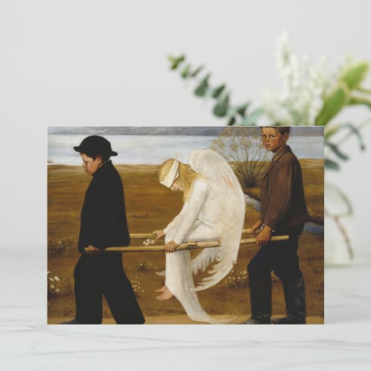 Der verwundete Engel von Hugo Simberg Dankeskarte (Stehend Vorderseite)