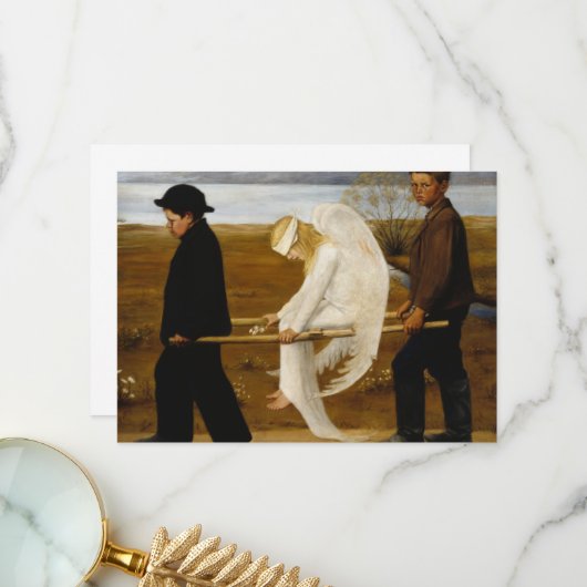 Der verwundete Engel von Hugo Simberg Dankeskarte (Vorderseite/Rückseite Beispiel)