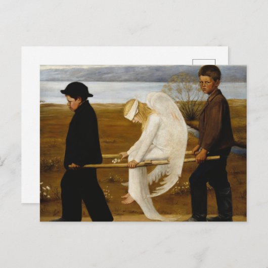 Der verwundete Engel von Hugo Simberg Postkarte (Vorne/Hinten)