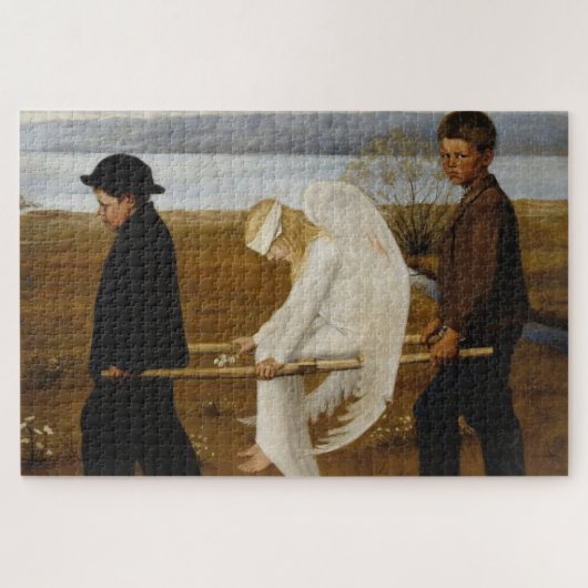 Der verwundete Engel (von Hugo Simberg) Puzzle (Horizontal)
