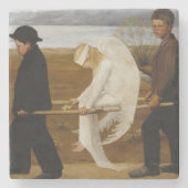 Der verwundete Engel (von Hugo Simberg) Steinuntersetzer (Vorderseite)