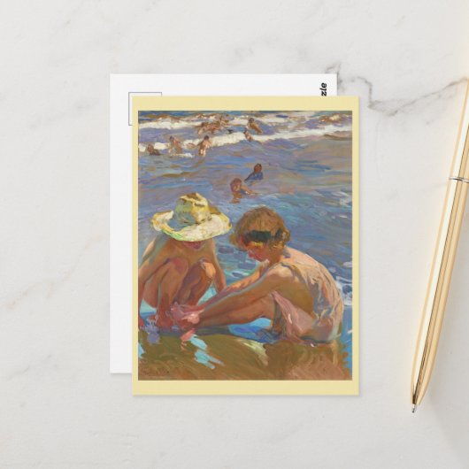 Der verwundete Fuß, Joachin Sorolla Postkarte (Vorderseite/Rückseite Beispiel)