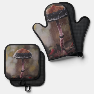 Der verwundete Pilz Mini Ofenhandschuh & Topflappen-Set