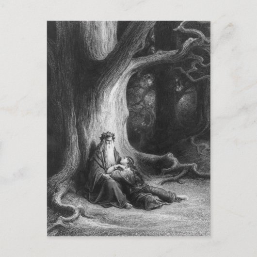 Der Verzauberer Merlin und die Fee Vivien Postkarte (Vorderseite)