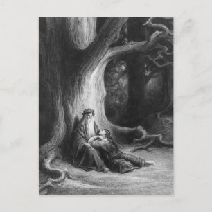 Der Verzauberer Merlin und die Fee Vivien Postkarte