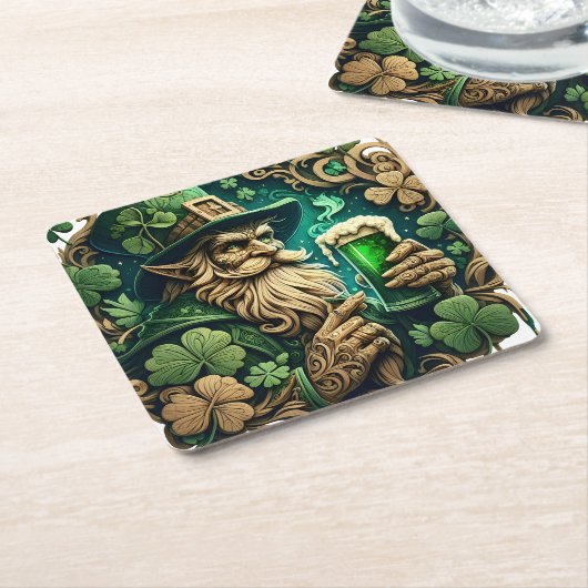 Der verzauberte Abend von Ale a Leprechauns Toast Rechteckiger Pappuntersetzer (angewinkelt)
