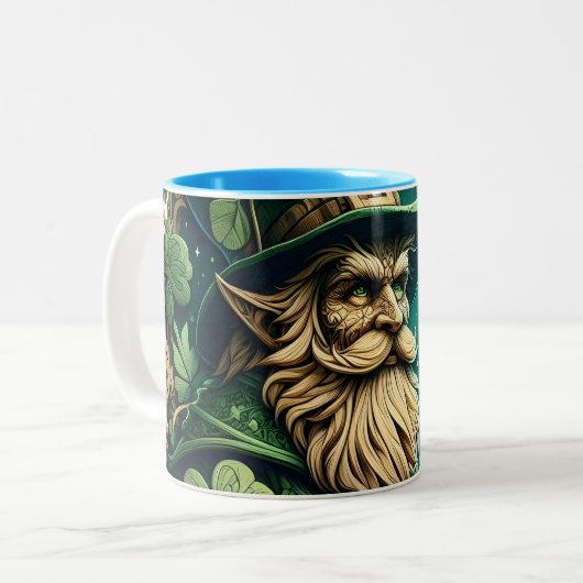 Der verzauberte Abend von Ale a Leprechauns Toast Zweifarbige Tasse (Vorderseite Links)