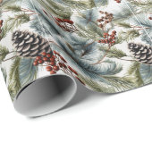 Der verzauberte Evergreen Sprigs Geschenkpapier (Rolleneckpunkt)