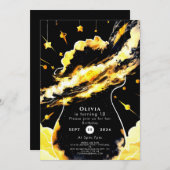 Der verzauberte Fun Space zum Geburtstag Einladung (Vorne/Hinten)