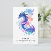 Der verzauberte Geburtstag des Feueratmungsdrachen Dankeskarte (Stehend Vorderseite)