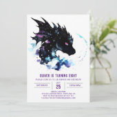 Der verzauberte Geburtstag des Wasserfarbendrachen Einladung (Stehend Vorderseite)