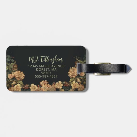 Der verzauberte grüne Drache mit seinem eleganten  Gepäckanhänger (Rückseite horizontal)