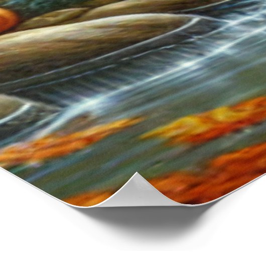 Der verzauberte Herbstwaldpfad | Poster (Ecke)