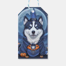 Der verzauberte Husky-Hund: Magische Halloween-Fre Geschenkanhänger