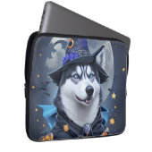 Der verzauberte Husky-Hund: Magische Halloween-Fre Laptopschutzhülle (Vorne Rechts)