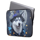 Der verzauberte Husky-Hund: Magische Halloween-Fre Laptopschutzhülle (Vorderseite Links)