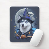 Der verzauberte Husky-Hund: Magische Halloween-Fre Mousepad (Mit Mouse)
