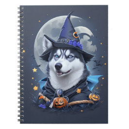 Der verzauberte Husky-Hund: Magische Halloween-Fre Notizblock