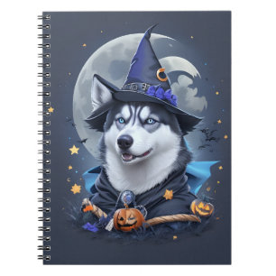 Der verzauberte Husky-Hund: Magische Halloween-Fre Notizblock