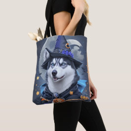 Der verzauberte Husky-Hund: Magische Halloween-Fre Tasche