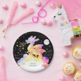 Der verzauberte Kinderdrache zum Geburtstag Pappteller