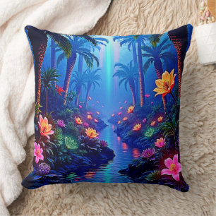 Der verzauberte lebendige Fluss Forest Dream Kissen