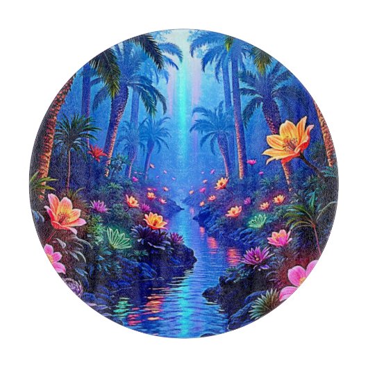 Der verzauberte lebendige Fluss Forest Dream Schneidebrett (Vorderseite)