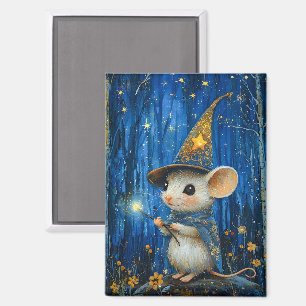 Der verzauberte Magier Maus Fantasy Art Magnet