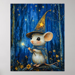 Der verzauberte Magier Maus Fantasy Art Poster