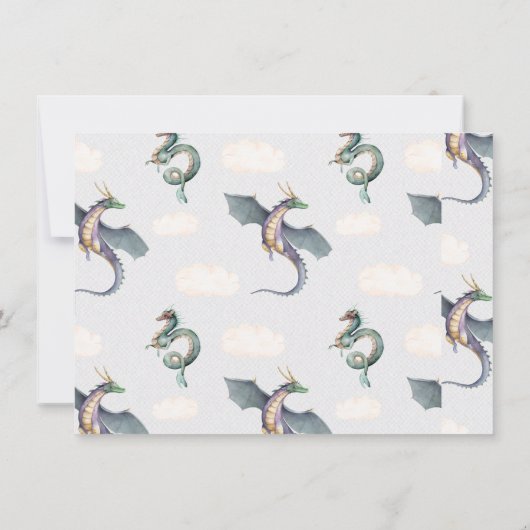 Der verzauberte Märchenwalddrache zum Geburtstag Einladung (Rückseite)