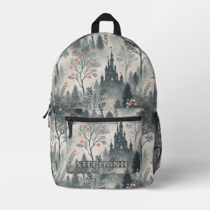 Der verzauberte Misty Forest mit dunklem Schloss - Bedruckter Rucksack