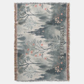 Der verzauberte Misty Forest mit dunklem Schloss - Decke (Vorderseite Vertikal)