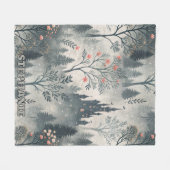 Der verzauberte Misty Forest mit dunklem Schloss - Fleecedecke (Vorderseite (Horizontal))