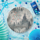 Der verzauberte Misty Forest mit dunklem Schloss - Pappteller (Party)