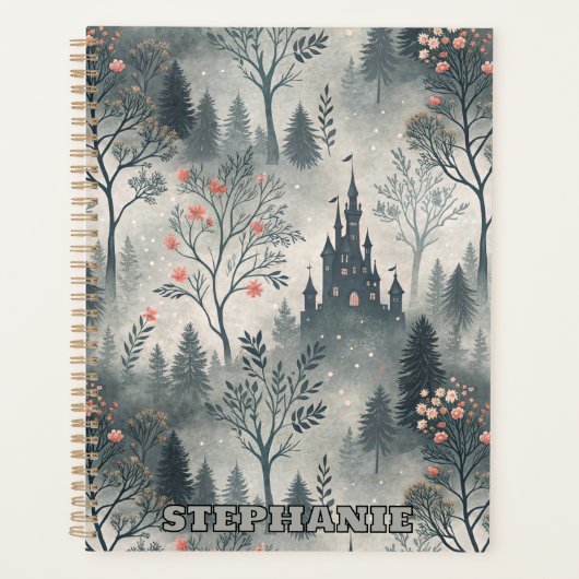 Der verzauberte Misty Forest mit dunklem Schloss - Planer (Vorderseite)