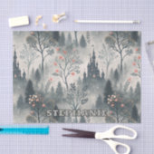 Der verzauberte Misty Forest mit dunklem Schloss - Seidenpapier (Handwerk)