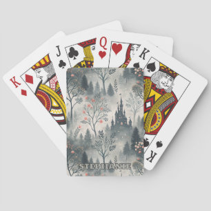 Der verzauberte Misty Forest mit dunklem Schloss - Spielkarten