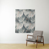 Der verzauberte Misty Forest mit dunklem Schloss - Wandteppich (Beispiel)