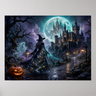 Der verzauberte mondhelle Schloss der Hexe Poster