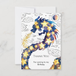 Der verzauberte mystische Drache zum Geburtstag Dankeskarte