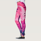 Der verzauberte Rosa Mond: Cartoon Kunst Leggings (Links)