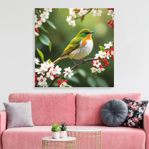 Der verzauberte Vogel der Blüten Leinwanddruck