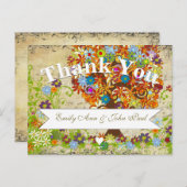 Der verzauberte Wald dankt Ihnen für Ihre Hochzeit Postkarte (Vorne/Hinten)