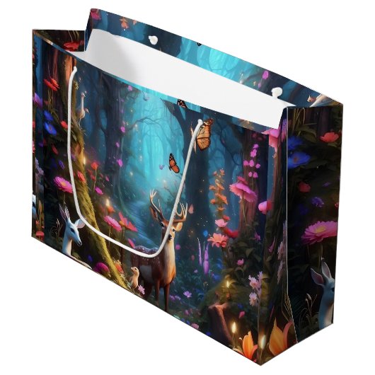 Der verzauberte Wald - eine mystische Oase Große Geschenktüte (Vorderseite Schrägansicht)