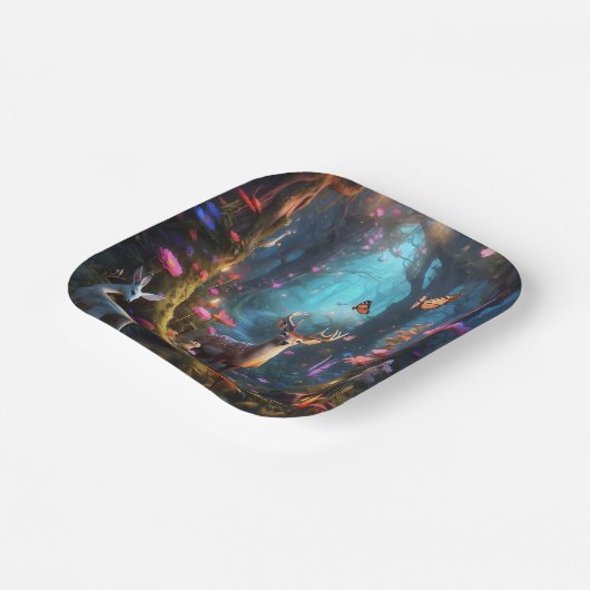 Der verzauberte Wald - eine mystische Oase Pappteller (Gewinkelt)