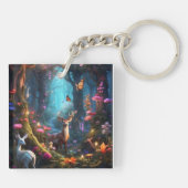 Der verzauberte Wald - eine mystische Oase Schlüsselanhänger (Rückseite)