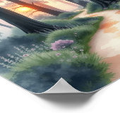 Der verzauberte Waldweg bei Sonnenuntergang Poster (Ecke)