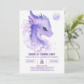 Der verzauberte Whimsikdrache zum Geburtstag Einladung (Stehend Vorderseite)