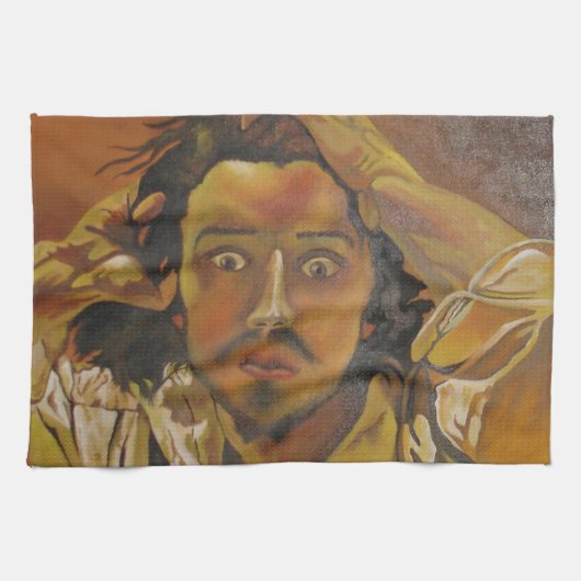 Der verzweifelte Mann Geschirrtuch (Horizontal)
